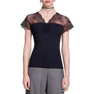 Maje Black Lace Top